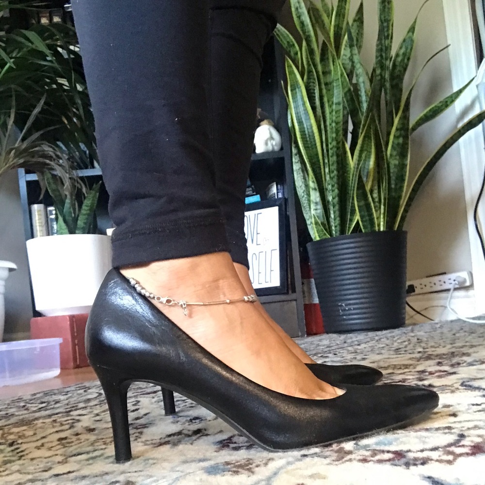 Classic Black Pointy Toe Pump by Rockport